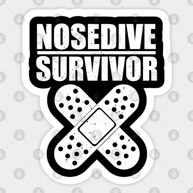 Onewheel Nosedive Survivor Floating Fall Sticker by Funky Prints Merch